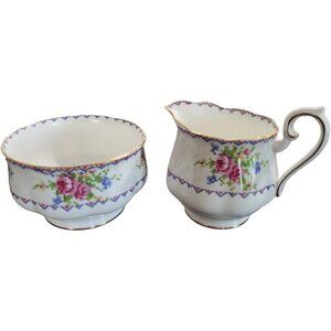 Royal Albert Petit Point Large Cream & Open Bowl Sugar Bone China England